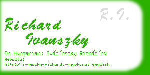 richard ivanszky business card